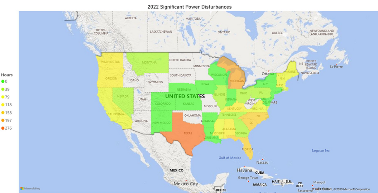 US Energy Dept Power Interruptions 2022
